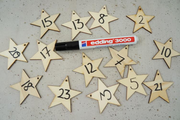 Kalendersterne mit den numbers beschriften