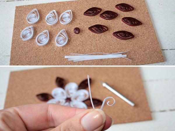 Schneeflocke mit Quilling f&uuml;r die Weihnachtskarten