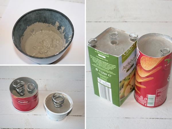 Betonvasen: Beton anrühren Beton für die selbstgemachte Betonvase anrühren und verarbeiten