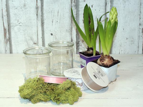 Blumen im Glas: Material Blumen im Glas einfach und schnell selbermachen