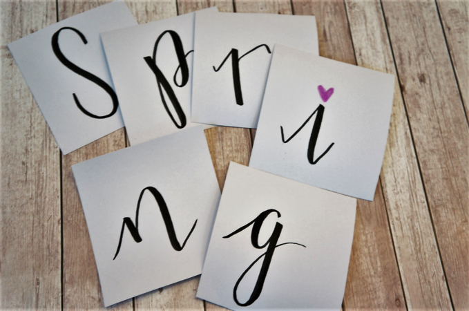 Handlettering Kraftpapier Le Sac Blumenvasen f&uuml;r den Fr&uuml;hling selber machen 