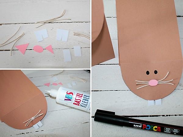 Osterhasen gift wrapping: Zusammenkleben Einfach eine Osterhasen gift wrapping selber machen. Kinderleichte und Niedliche gift idea zu Ostern