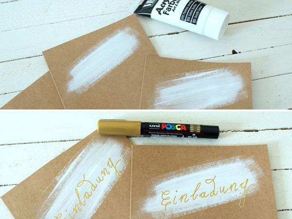 Sommerparty Einladungskarten: Deckblatt Das Deckblatt mit dem Schriftzug 'Einladung' verzieren