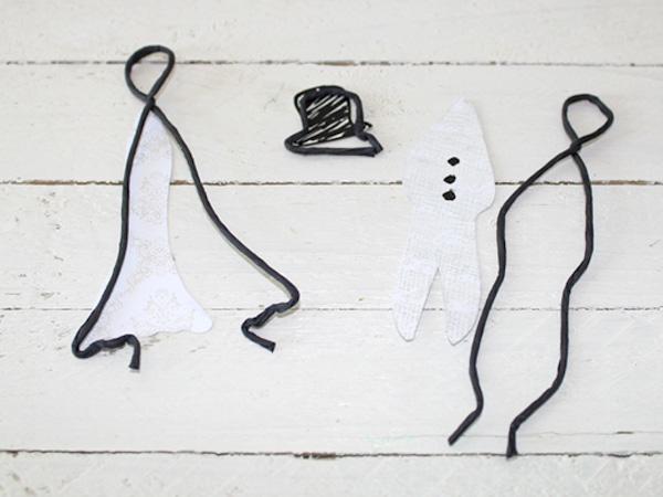 Hochzeitsbild: Papierdraht Mann und Frau aus Draht