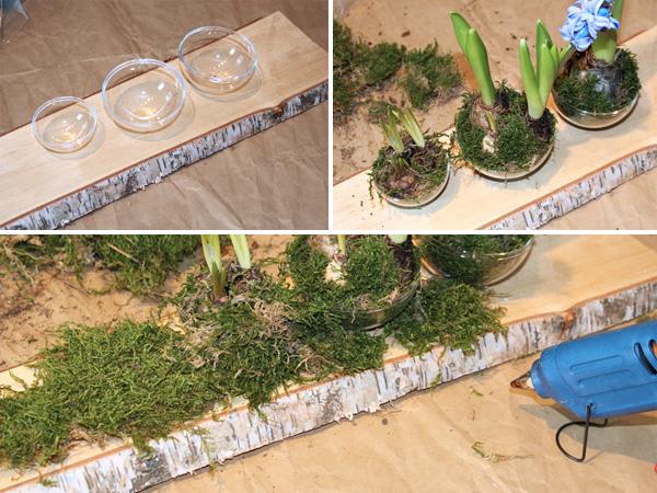 Frühlingsgesteck: Brett bepflanzen