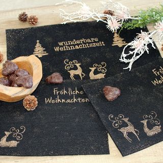Weihnachtliche Platzdeckchen aus Filz mit Glitzer