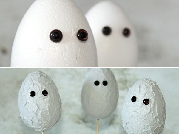 Küken in concrete look aus Styroporeiern_Augen Küken in concrete look aus Styroporeiern zu Ostern