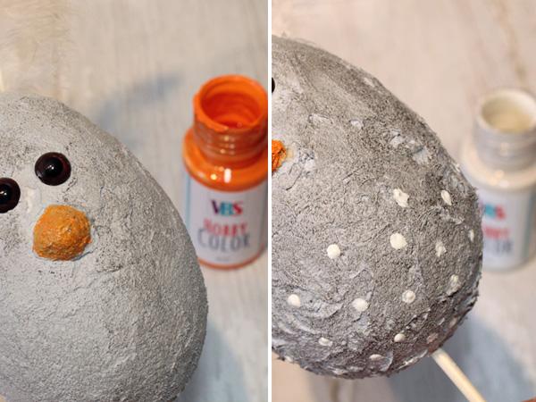 Küken in concrete look aus Styroporeiern_Farbe