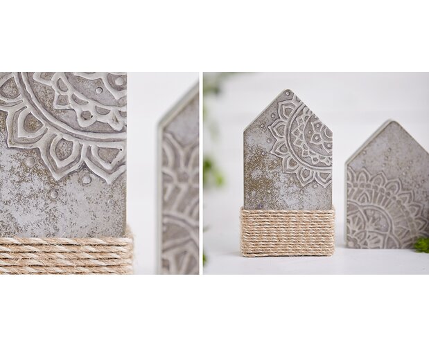 Betonhäuser mit Ornamenten