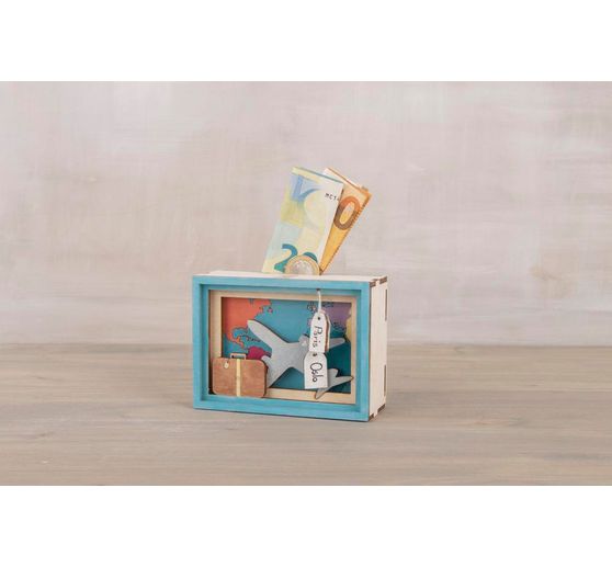 Wood building kit Money box "Journey"