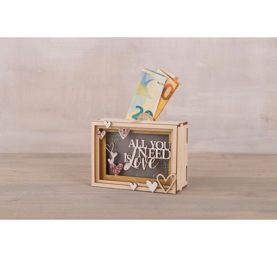Wood building kit "Love" Money Box