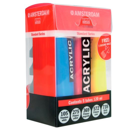Talens AMSTERDAM Acrylic paint set "Starter" incl. 3 dosing tips
