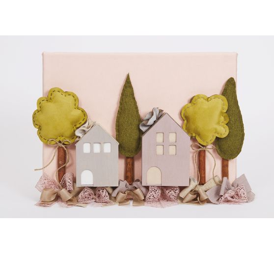 3D dřevěný domeček, sada 3 kusů