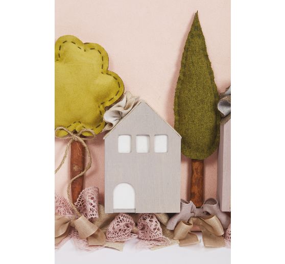 3D dřevěný domeček, sada 3 kusů