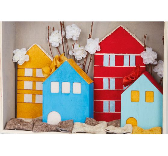 3D dřevěný domeček, sada 3 kusů