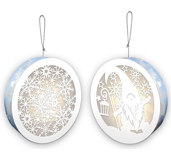 Lightboxes "Gnome & Snowflakes", set of 2