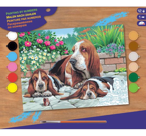 Painting by numbers "Basset Dogs"