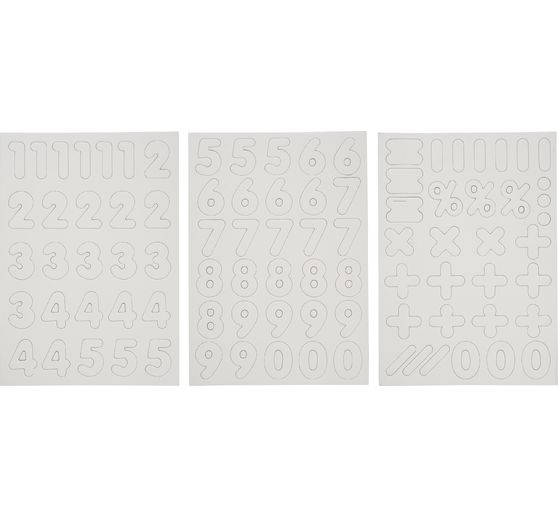 Blank magnet numbers, 90 pieces