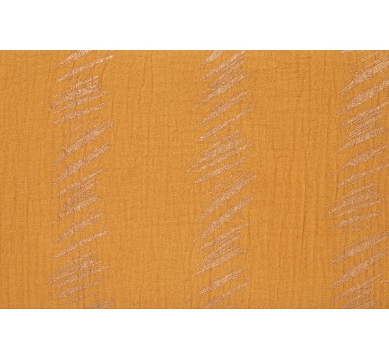 Crinkle muslin cotton fabric with gold effect "Transformation" Crush Stipes