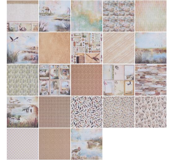 Scrapbook-Paper "Delta", 12 sheets, 30,5 x 30,5 cm