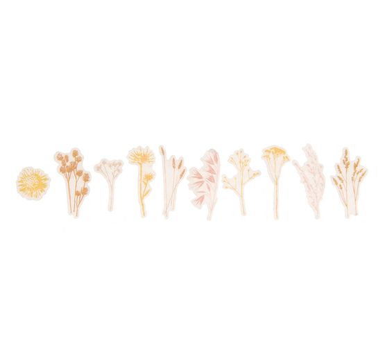 Washi samolepky "Sušené květiny"