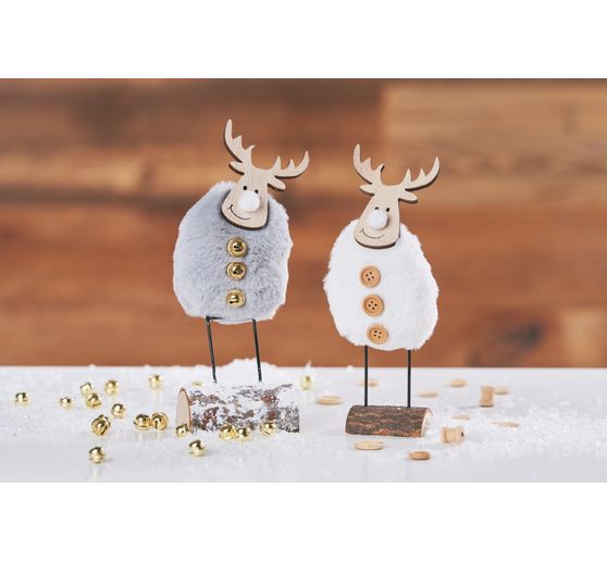 VBS artificial fur ball "Oval big", 2 pieces