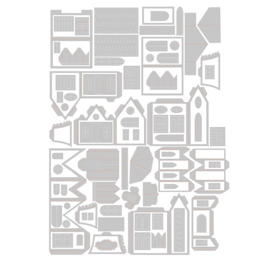 Výseková šablona Sizzix Thinlits "Village Collection by Tim Holtz"