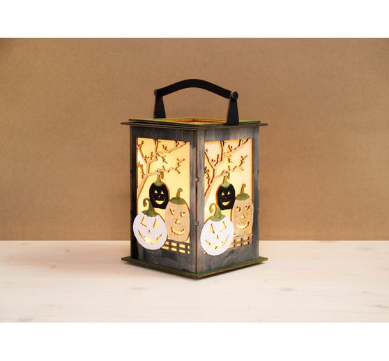 Dřevěná lucerna "Halloween", stavebnice 