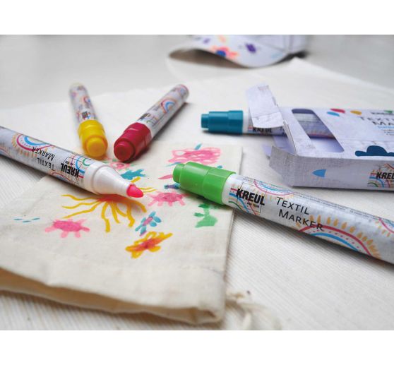 KREUL Textilní fix střední "Junior", sada 5 kusů