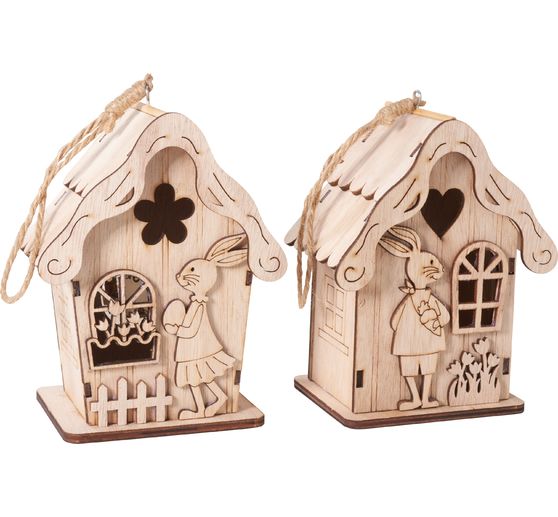 Dřevěná stavebnice VBS "Bunny houses", s LED
