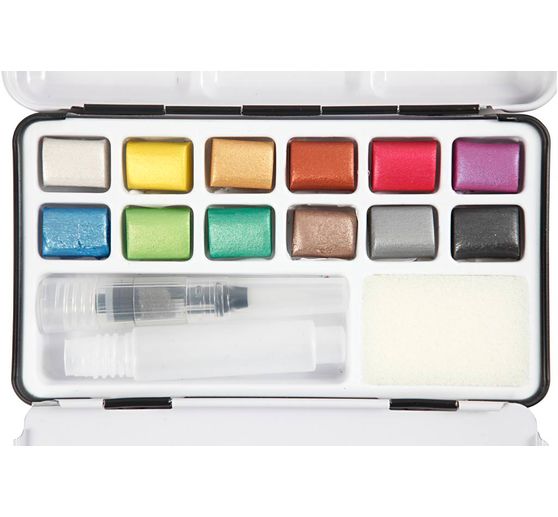 Watercolor paint box Metallic
