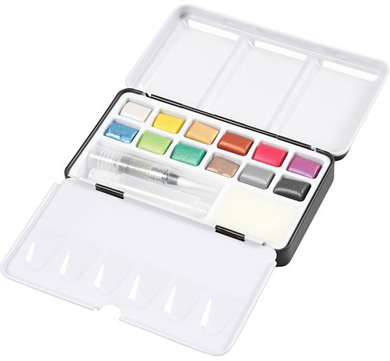 Watercolor paint box Metallic