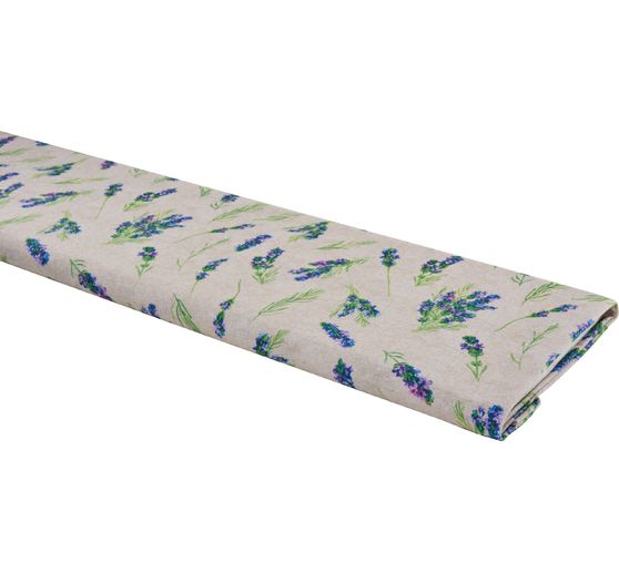 Motif fabric linen look "Lavender"