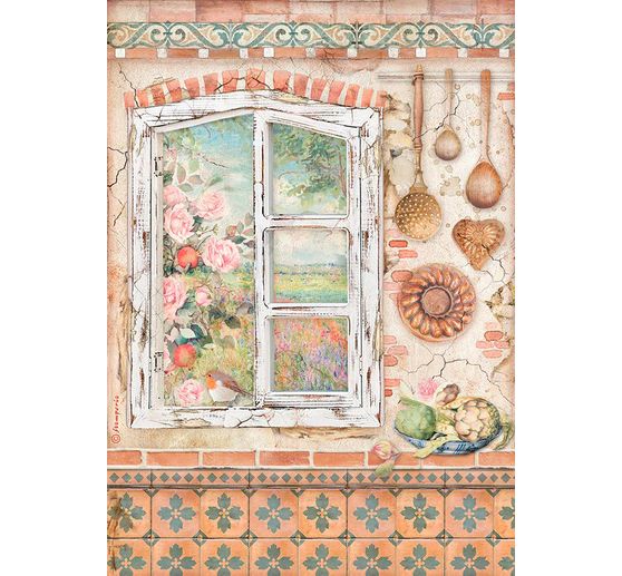 Slámová hedvábí s motivem "Letní dům