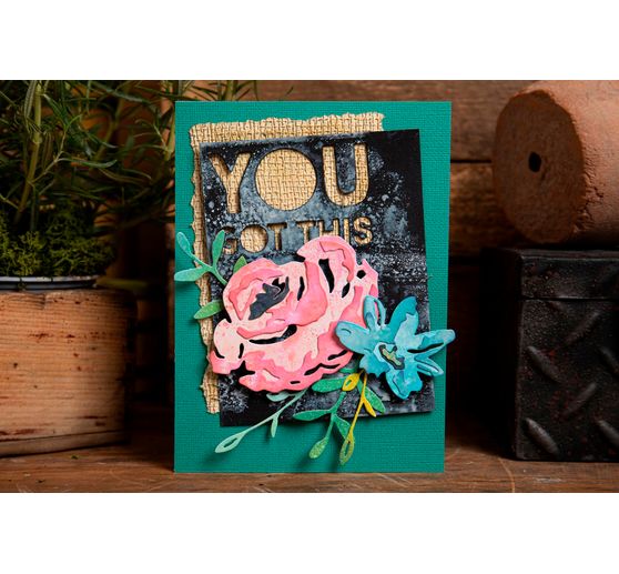 Výseková šablona Sizzix Thinlits "Brushstroke Flowers # 4 by Tim Holtz"