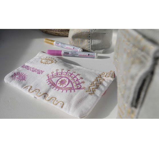 KREUL Textilní fix střední "Glitter", sada 5 kusů