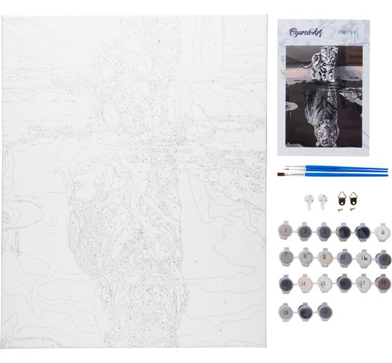 Painting by numbers "Cat and tiger"