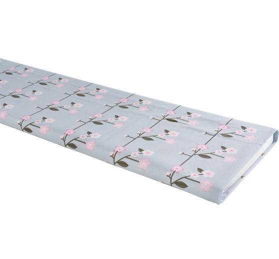Cotton fabric popeline "Sakura twigs Smoke Blue"