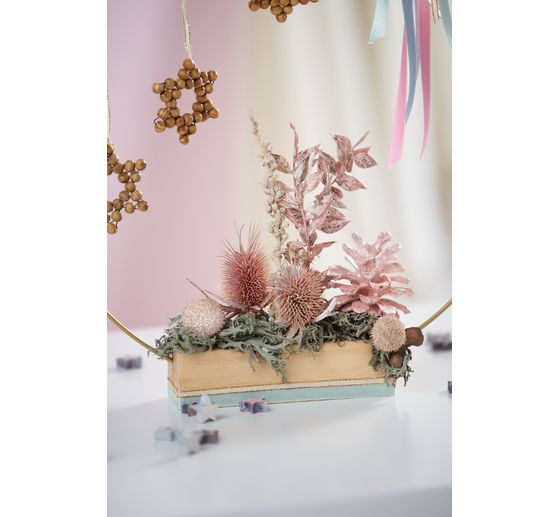 Wooden stand for dried flowers and decorative ring