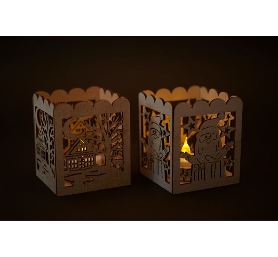 VBS Wooden tealight holders "Christmas magic"