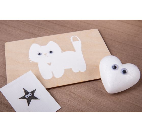 Wiggle eyes self-adhesive "Assorted", box with 1.500 pieces