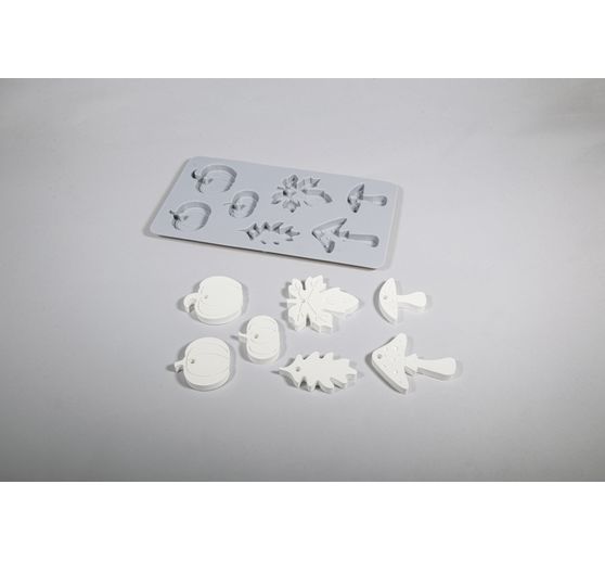 Silicone casting mould "Pumpkin, mushroom, leaf"