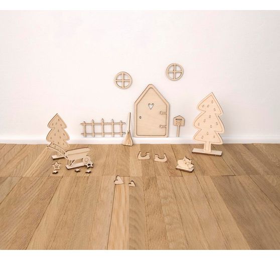 Wooden craft set "Secret Santa door Tomte"