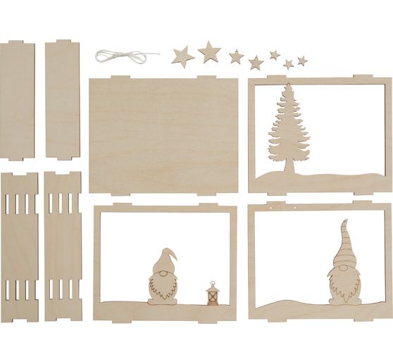 Wooden construction set motif frame "Secret Santa"