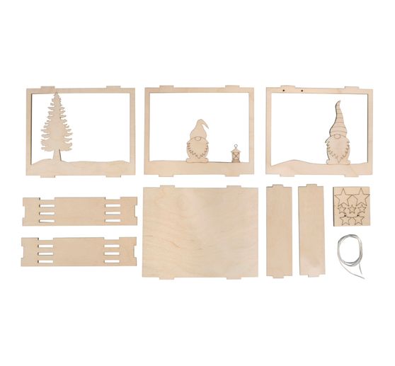 Wooden construction set motif frame "Secret Santa"