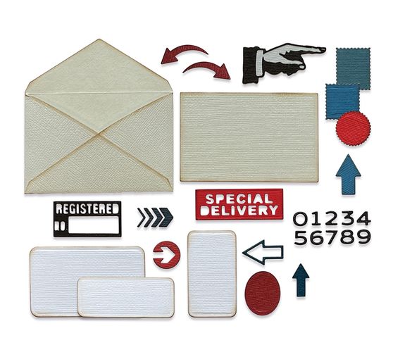 Výseková šablona Sizzix Thinlits "Postale by Tim Holtz"