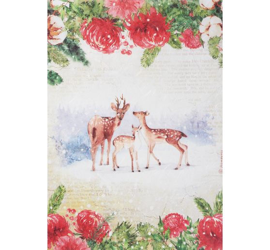 Motif straw silk "Deer at the forest edge"