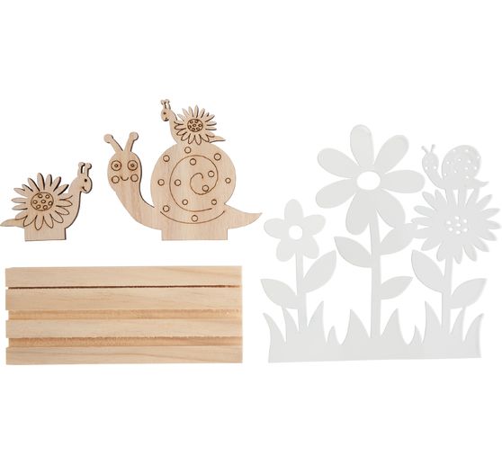 VBS Wooden building kit with metal flowers "Snails"