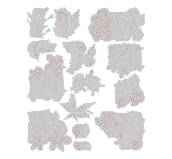 Výseková šablona Sizzix Thinlits "Brushstroke Flowers Mini by Tim Holtz"