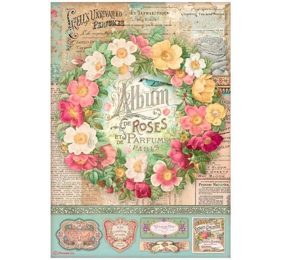 Album růží" s motivem slámového hedvábí